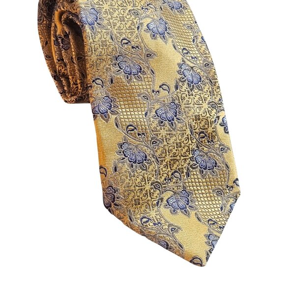 Ermenegildo Zegna Men’s Gold Blue Quiet Luxury Pattern core Preppy core - Picture 2 of 7